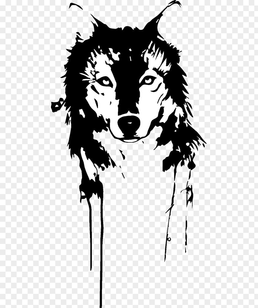 Black Wolf Gray T-shirt PNG
