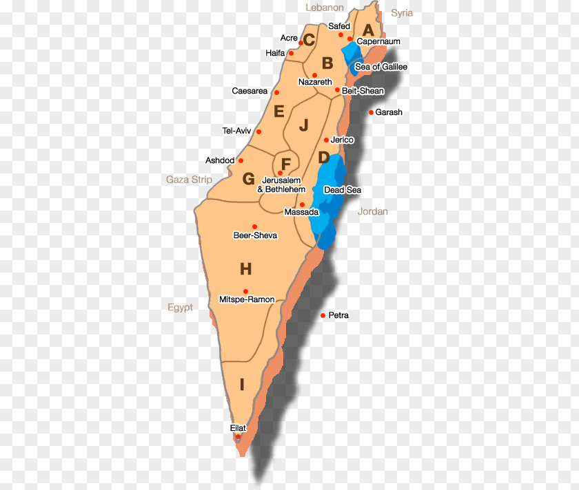 Israel Map Masada Caesarea Beersheba Compass Travel Tours PNG