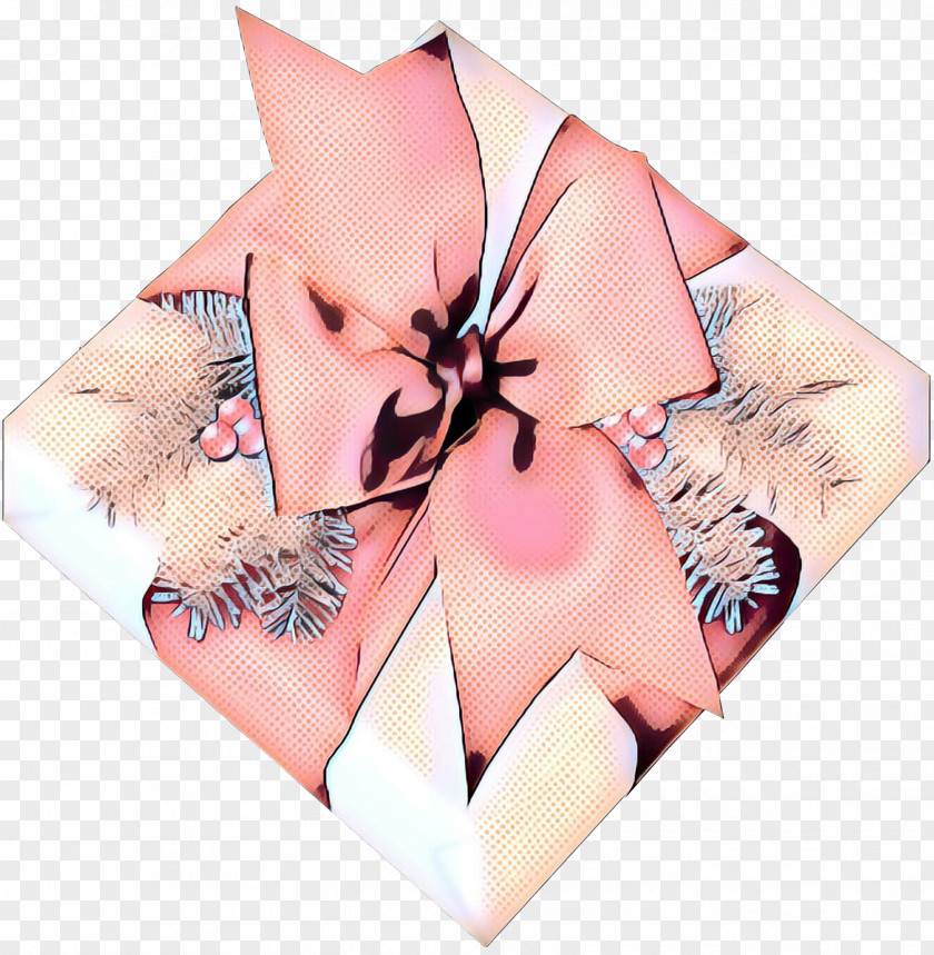 Paper Flower Pink Ribbon Automotive Wheel System Peach PNG