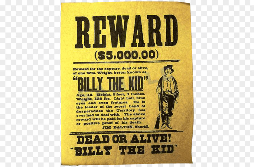 Wanted Dead Or Alive Poster American Frontier Wall PNG