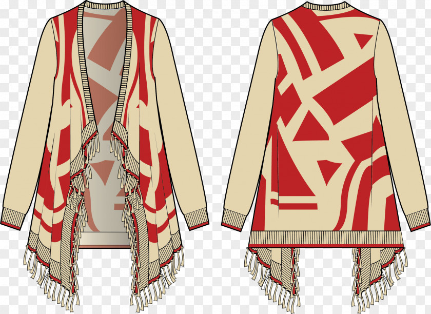 Dress Sweater Outerwear Technical Drawing Cardigan PNG