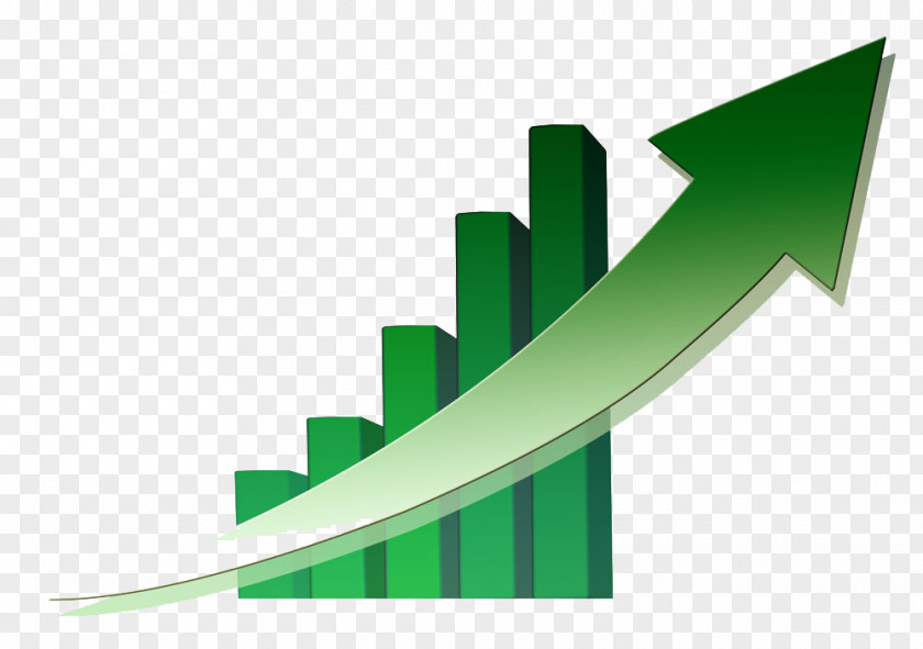 Green Rising Bar Chart And Arrow Image Business Statistics Average Economic PNG