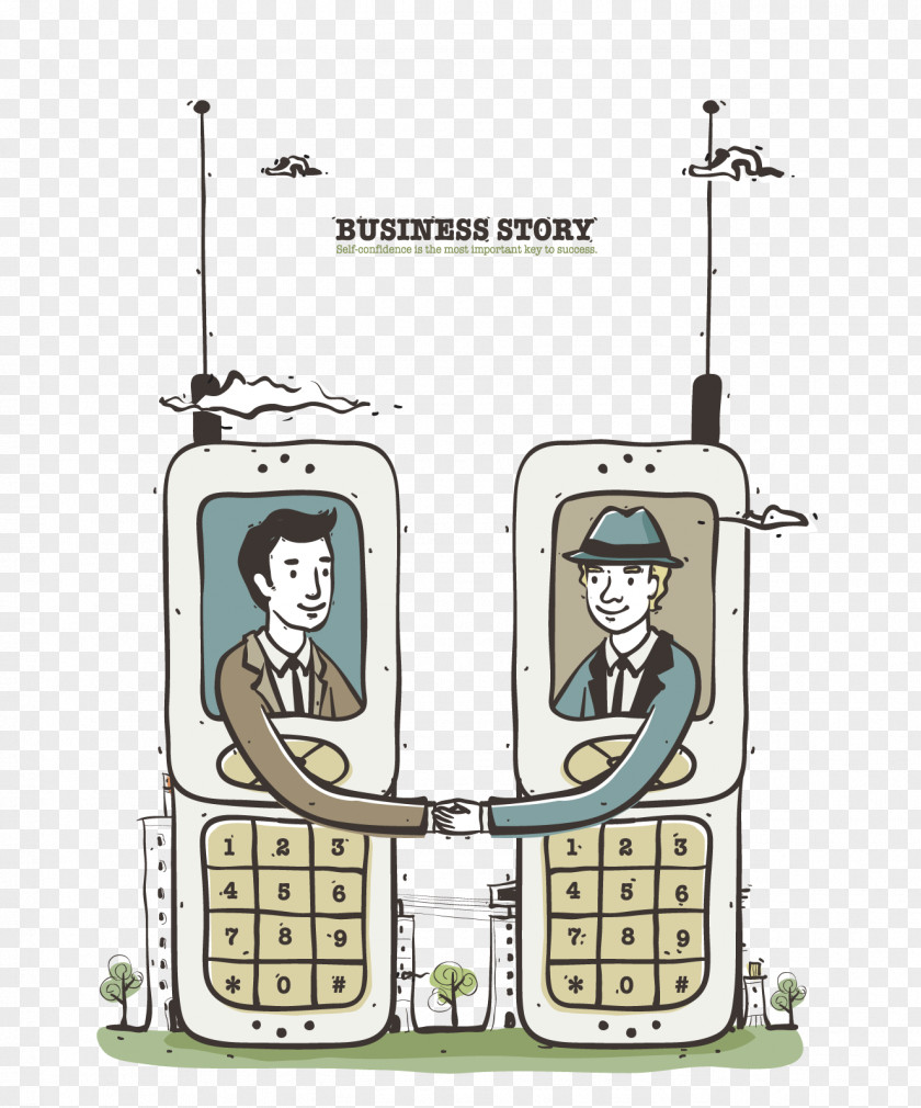 People On The Phone Drawing Cartoon Illustration PNG