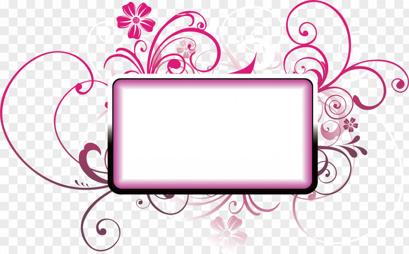 Pink Flower Decorative Box Picture Frames Arts Ornament Illustration PNG