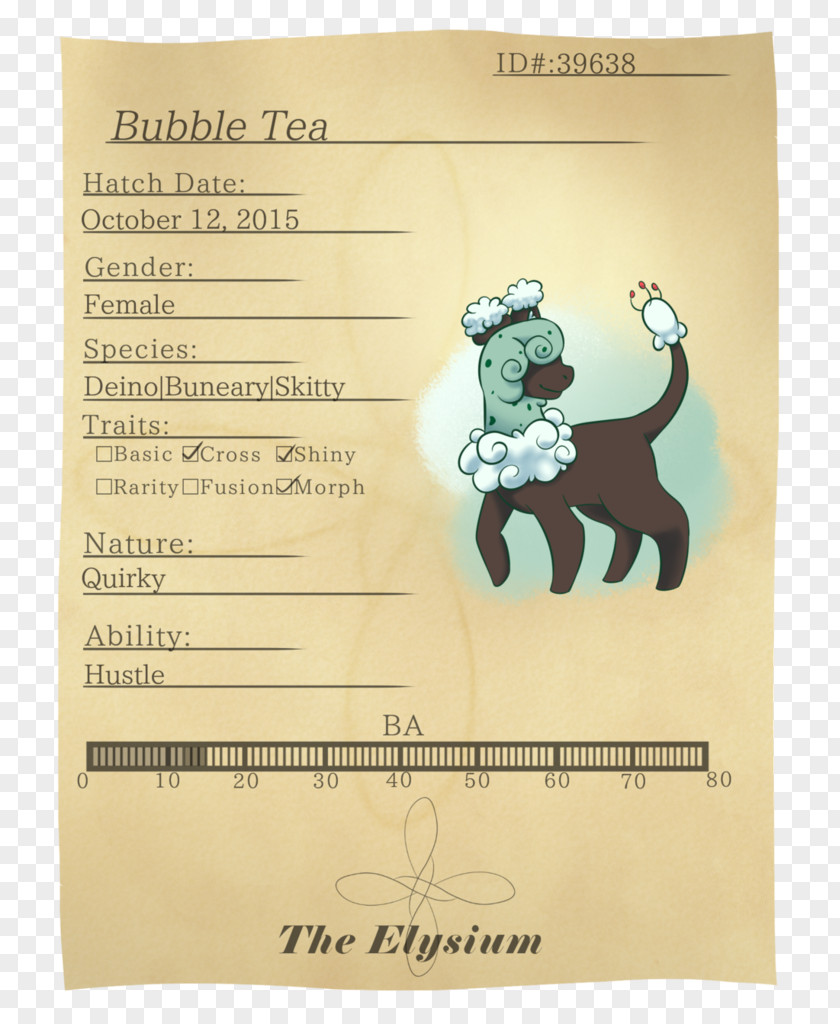 ิbubble Tea Animal Font PNG