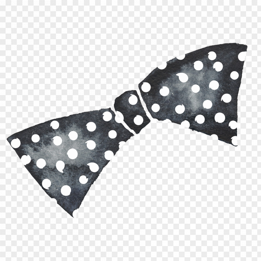 Hand Painted Bow Polka Dot Tie Shoelace Knot PNG