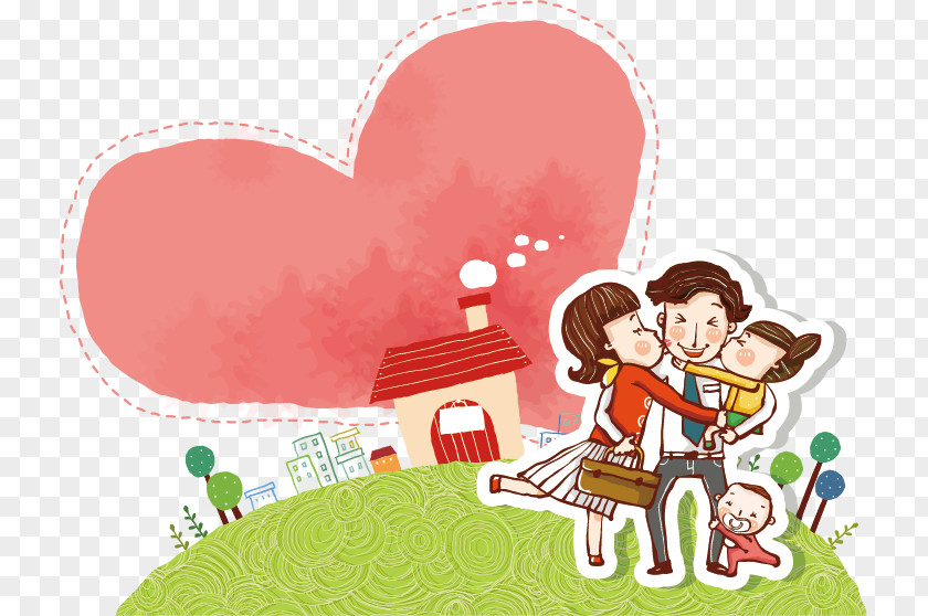 Happy Family Cartoon Child Illustration PNG