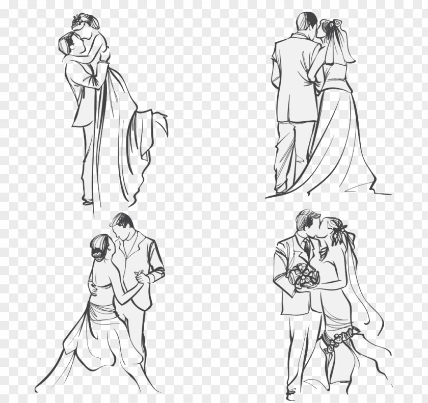 Couple Vector Material Wedding Invitation Marriage Clip Art PNG