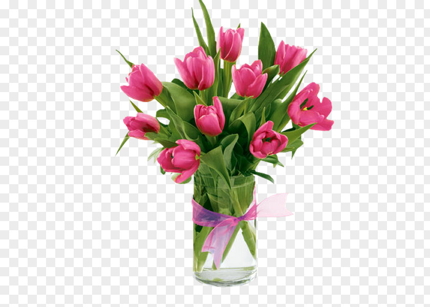 Tulip Tulips In A Vase Pink Flower PNG