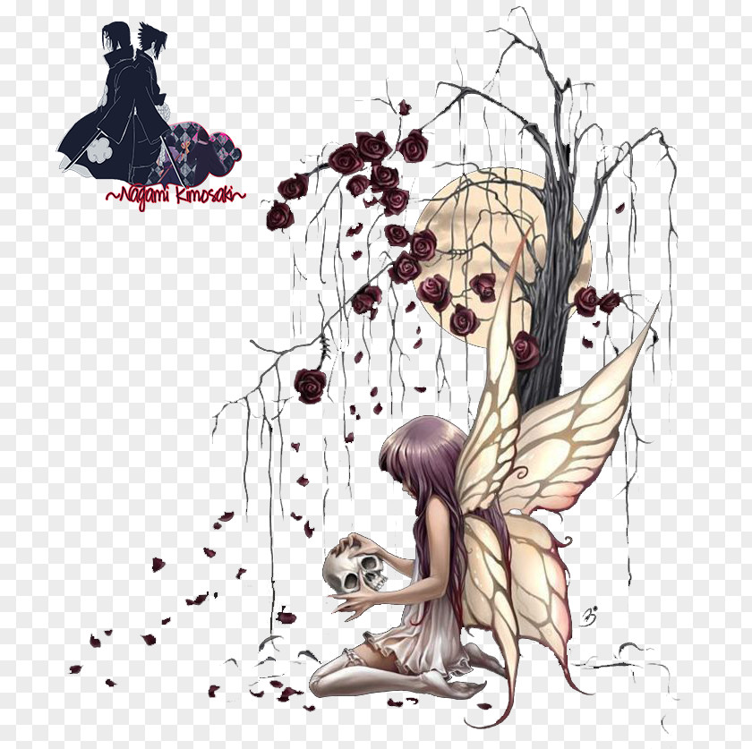 Fairy Illustration Flower Shadows, Skeletons And A Southern Belle Cartoon PNG
