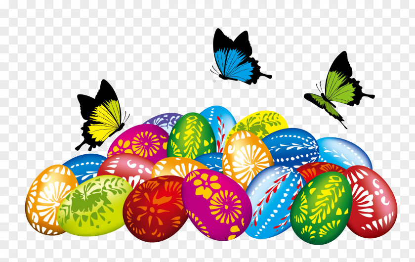 Vector Material Eggs Butterfly Easter Clip Art PNG