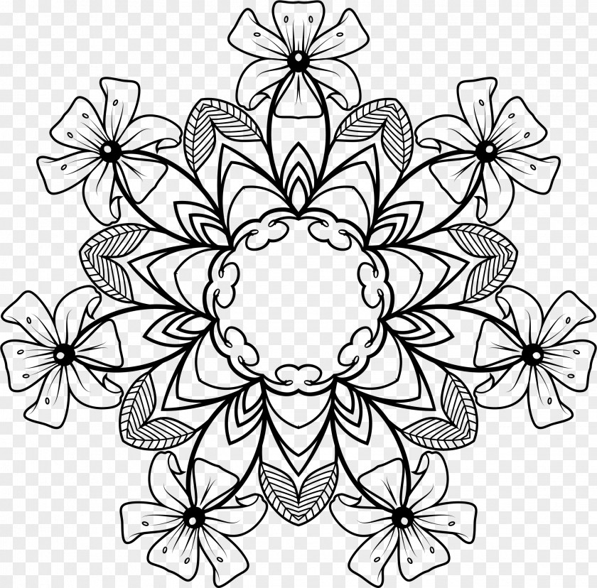 Flower Black Floral Design And White Clip Art PNG