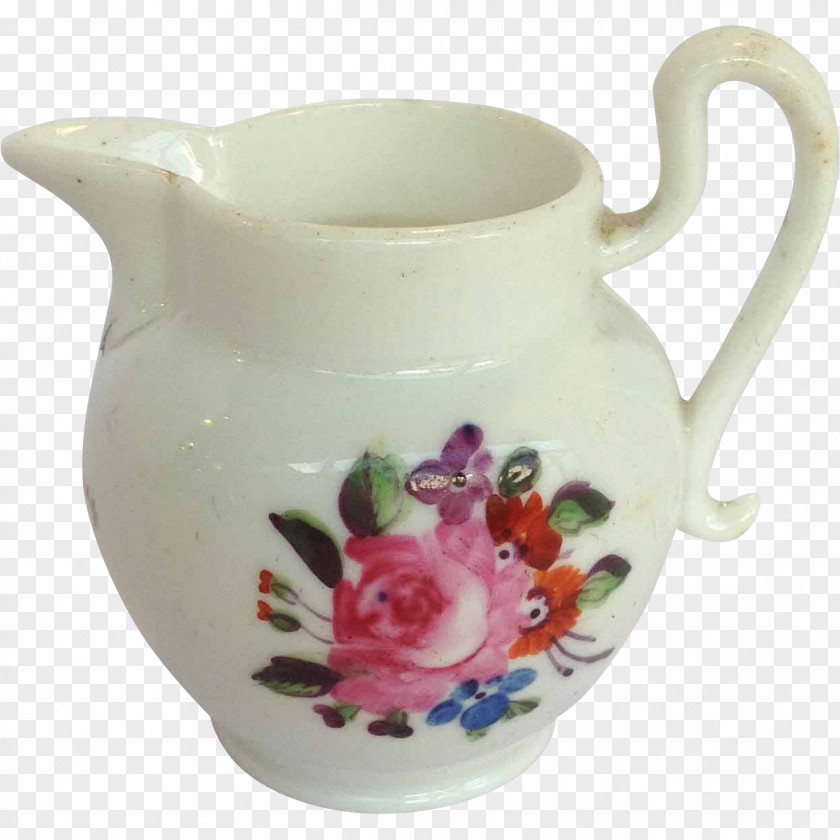 Hand-painted Flowers Decorated Pitcher Jug Ceramic Mug Tableware PNG