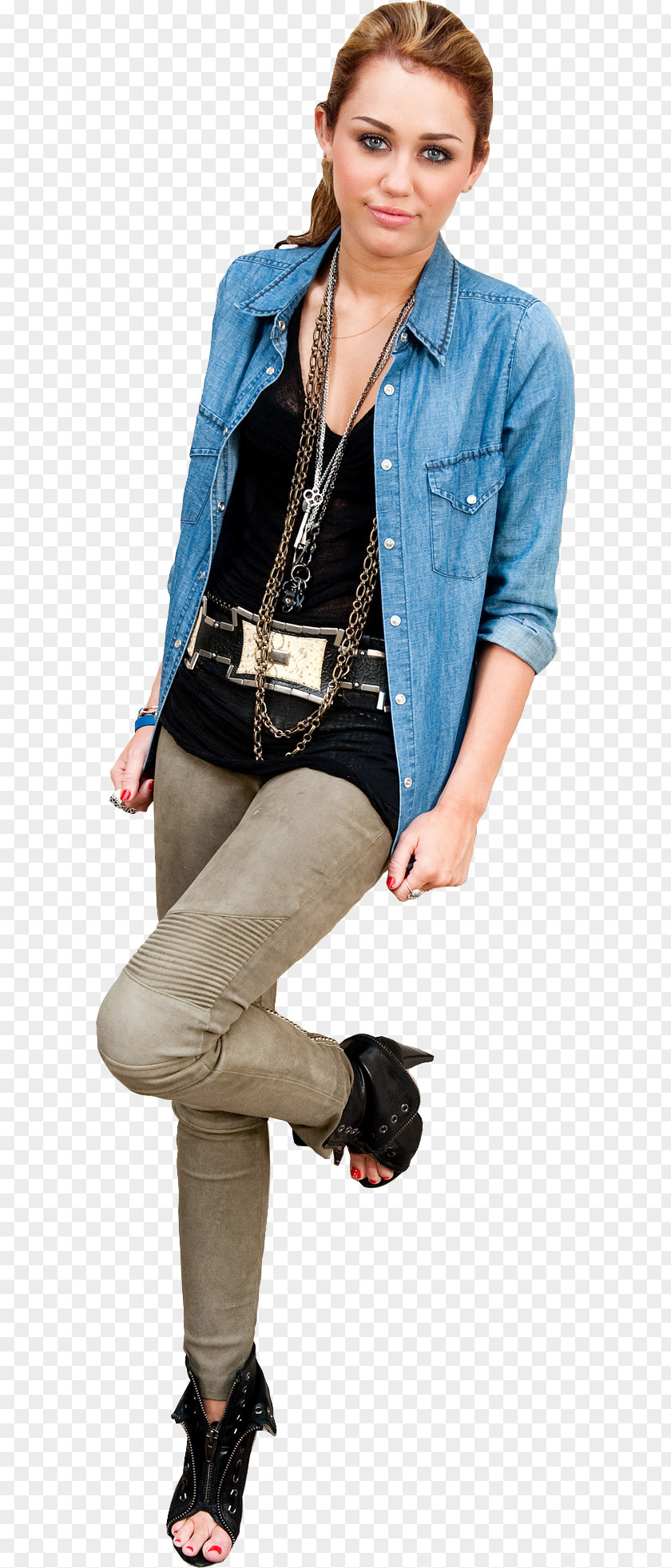 Miley Cyrus Artist Jeans PNG