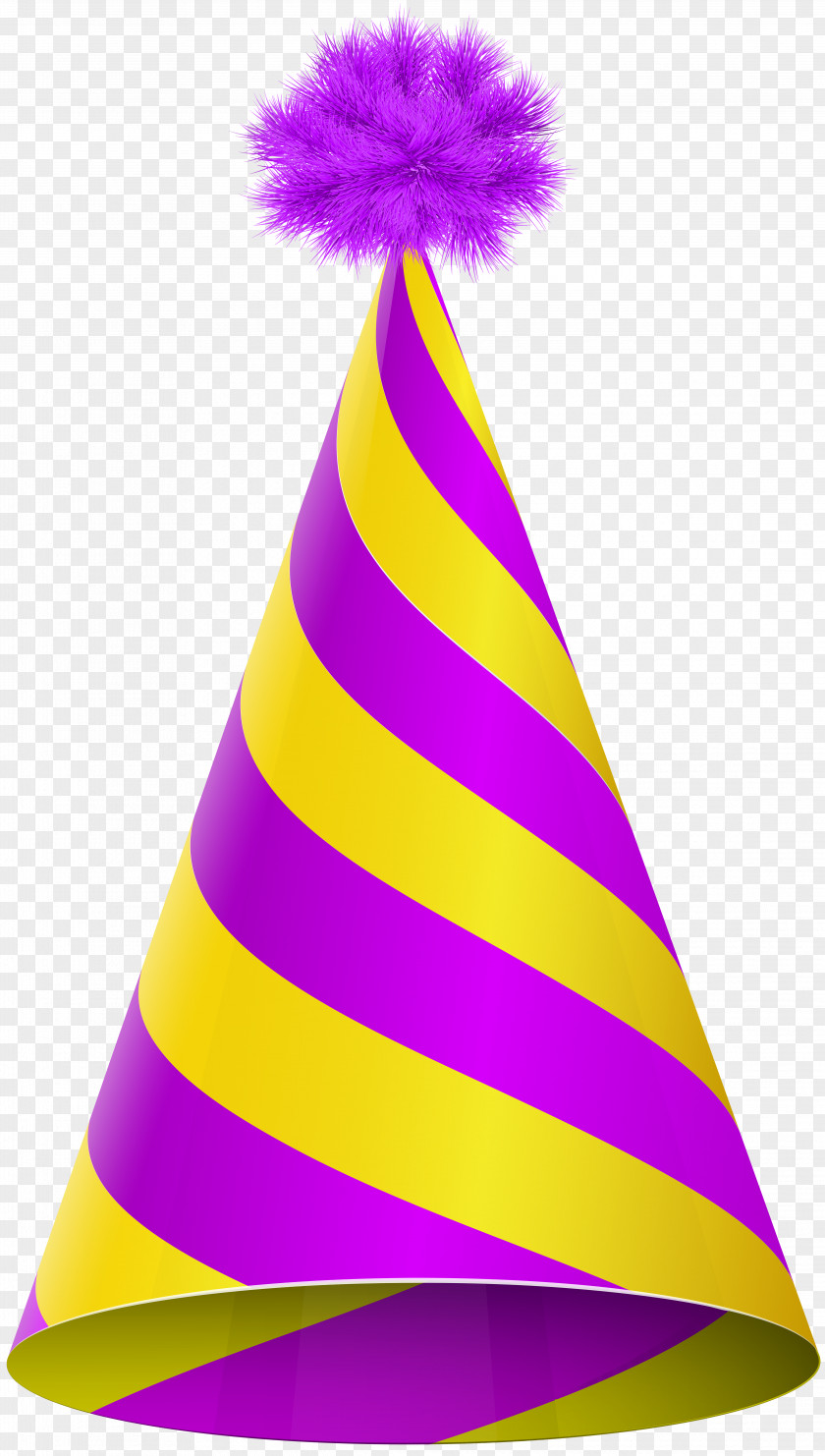 Party Hat Purple Yellow Transparent Clip Art Image Birthday PNG