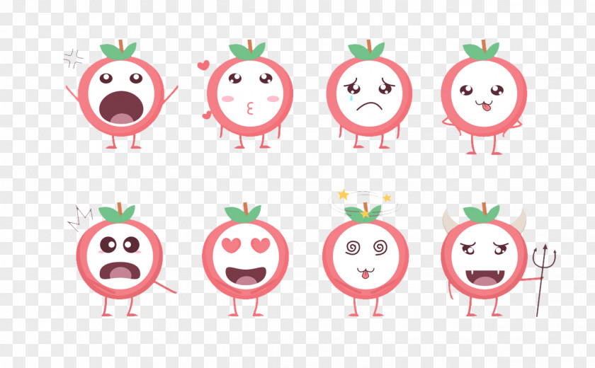 Apple Expression Package Cartoon Sticker PNG