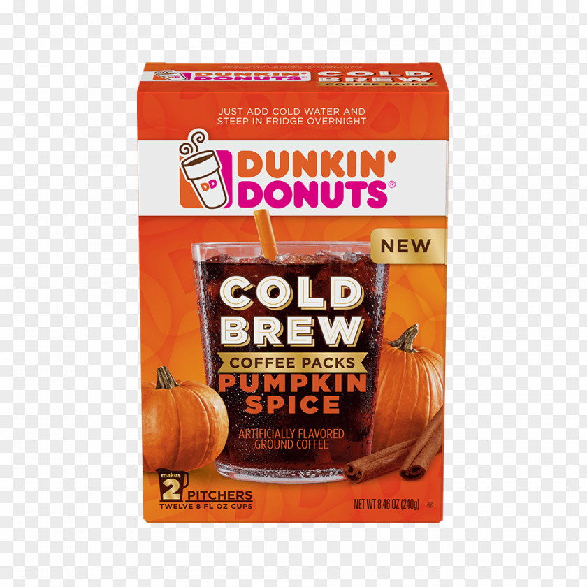 Coffee Cold Brew Pumpkin Pie Spice Dunkin' Donuts PNG
