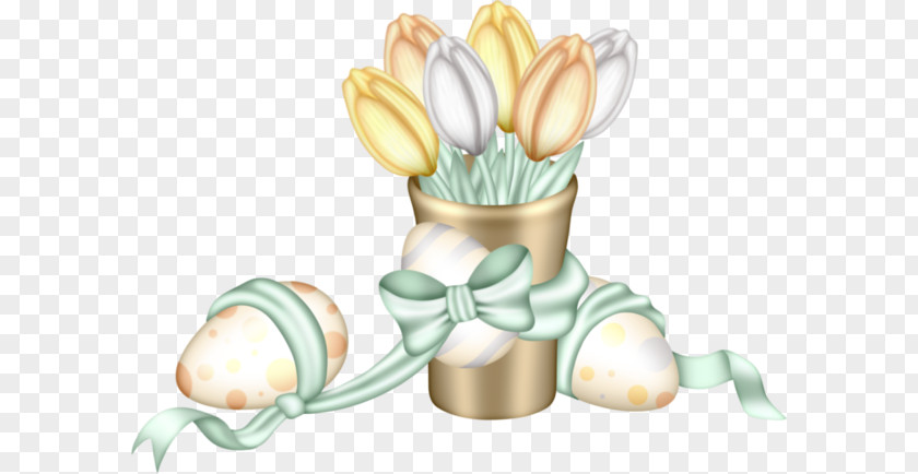 Hand-painted Tulips Easter Egg Clip Art PNG