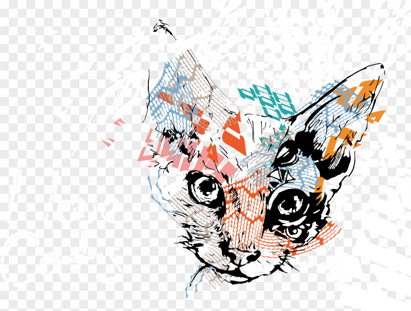 Cat Head Vector Illustration PNG
