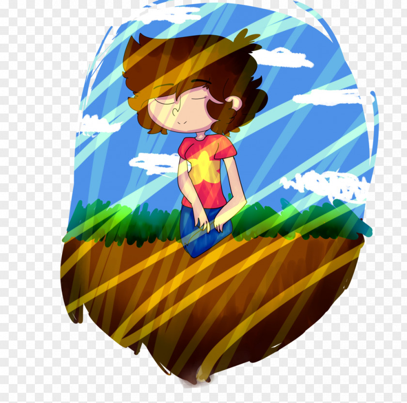 Floating Island Cartoon Yellow PNG