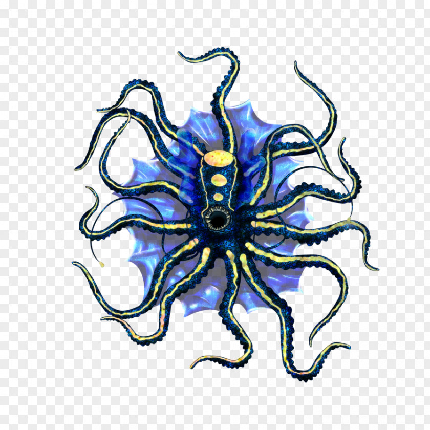 The Kraken Octopus Cobalt Blue Symmetry Clip Art PNG