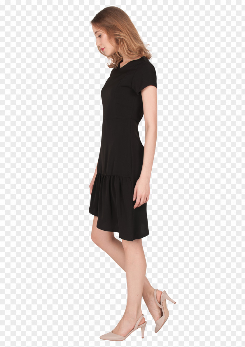 Dress Little Black Shoulder Sleeve Waist PNG