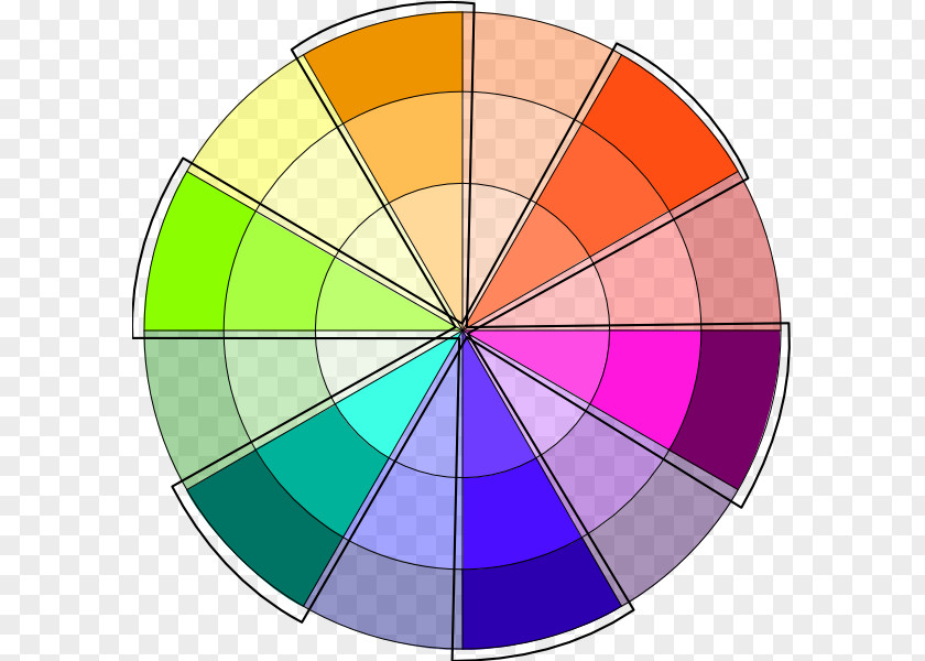 Warm Color Wheel Tertiary Secondary Tints And Shades PNG