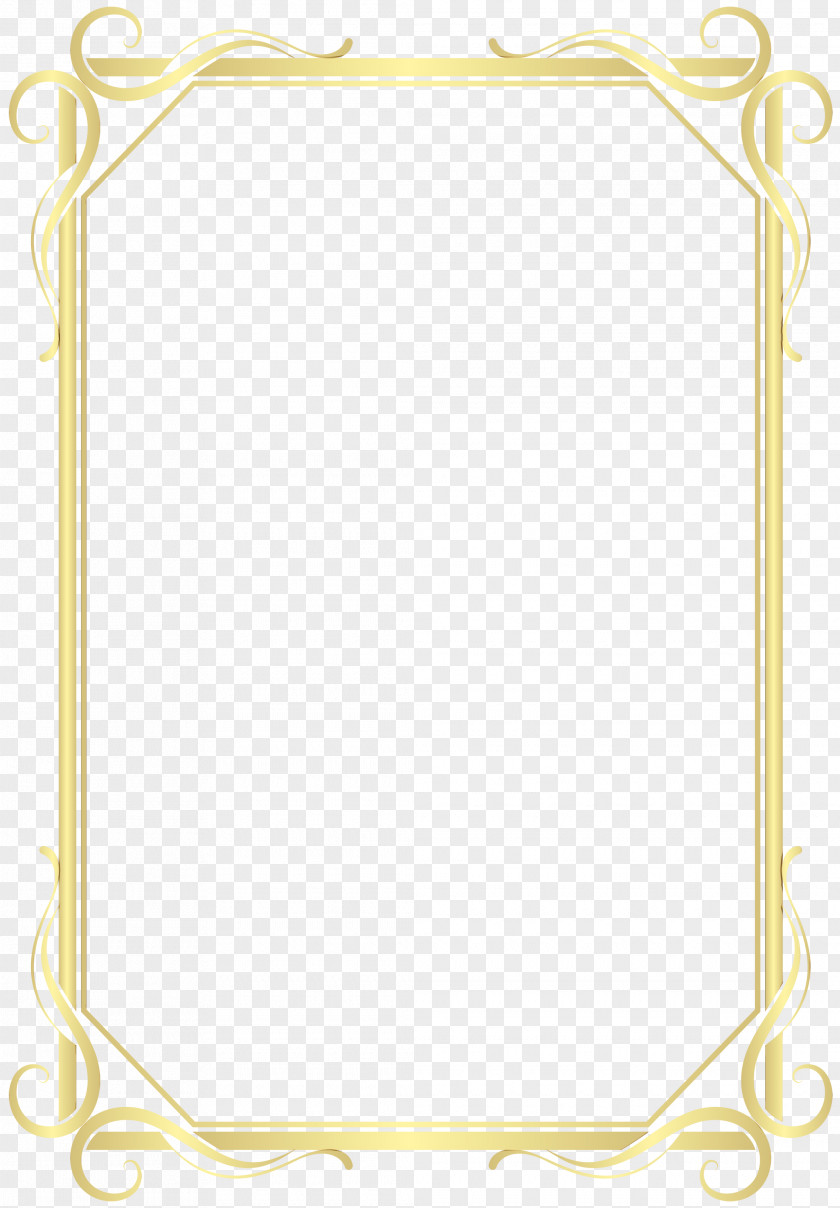 Rectangle Picture Frame Gold PNG