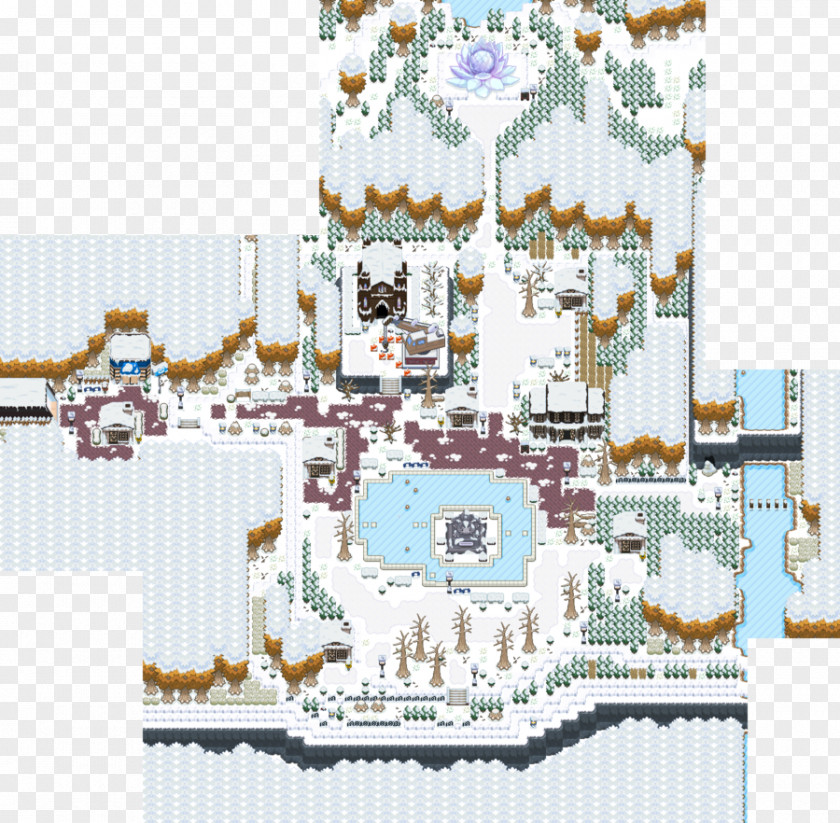 Winter Town Cross-stitch Material Pattern PNG