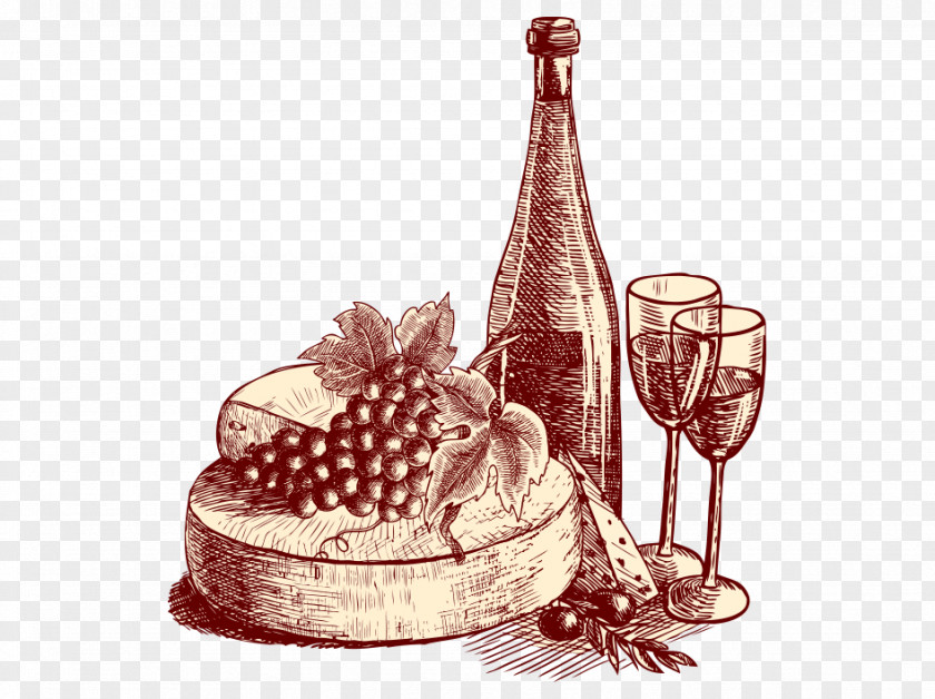 Hand Drawn Wine Glass Champagne Tapas PNG