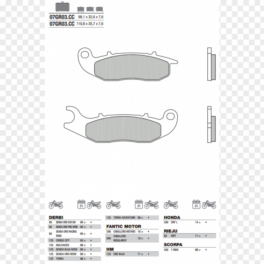 Motorcycle Brake Pad Brembo Suzuki GSX-R600 PNG