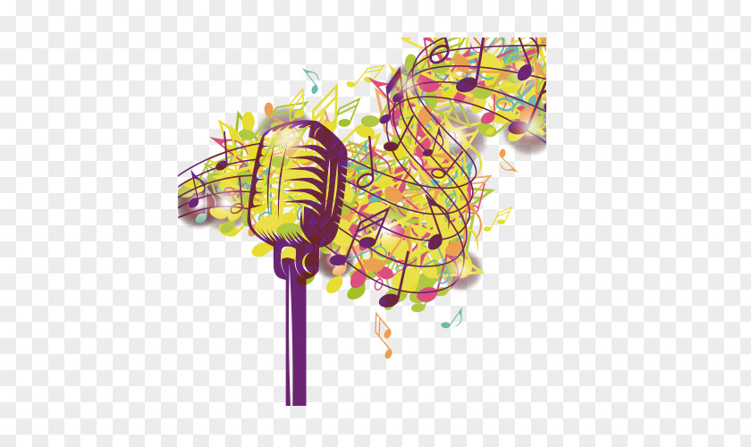 Cool Microphone Musical Note PNG