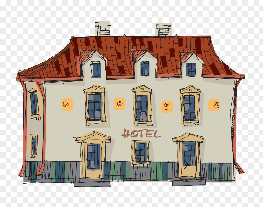 Estate Roof Painting Cartoon PNG