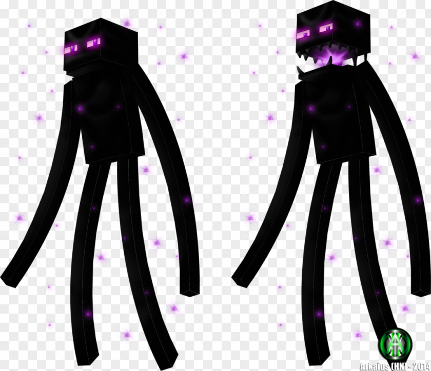 Man On His Knees Minecraft Enderman 爬行者 Indie Game Fan Art PNG