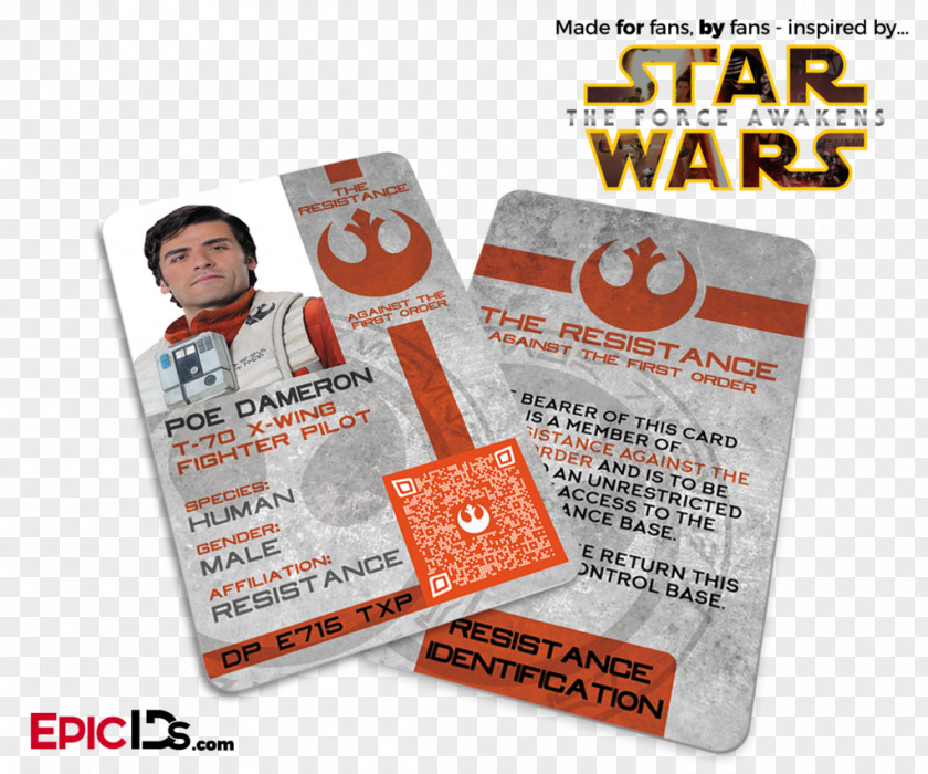 ID Card Mockup Leia Organa Finn Poe Dameron General Hux Chewbacca PNG