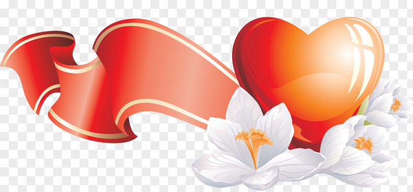Falling Flower Heart Red Clip Art PNG