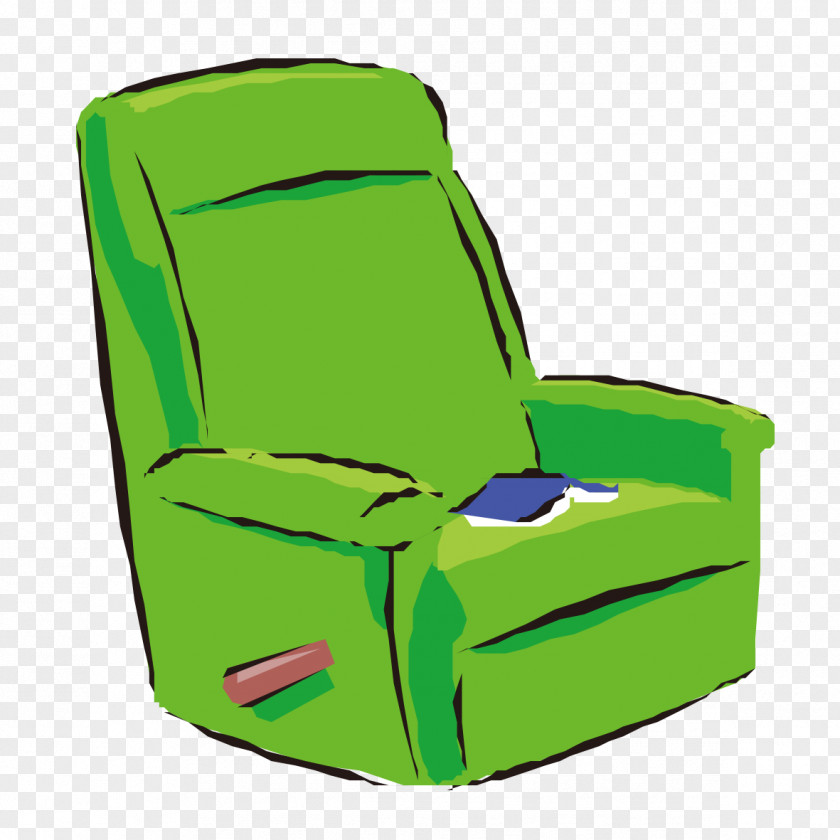 Painted Green Material Seat Recliner Chair Chaise Longue PNG