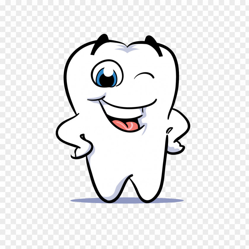 Cartoon White Teeth Human Tooth Dentistry Smile Clip Art PNG