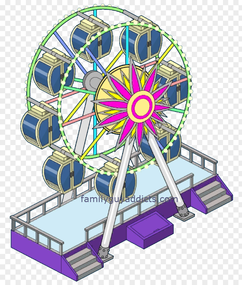Design Ferris Wheel Amusement Park PNG