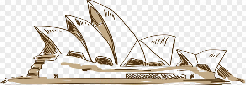 Hand-drawn Cartoon Sydney Opera House City Of Building PNG