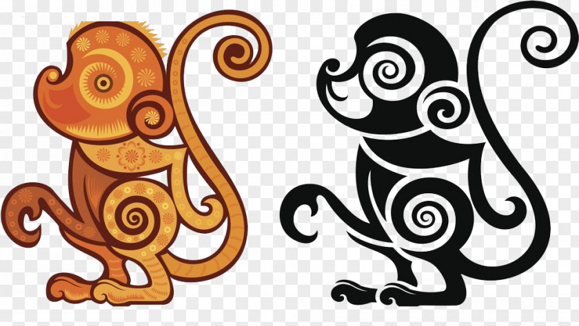 Monkey Creative Chinese Zodiac Horse Pig Rooster PNG