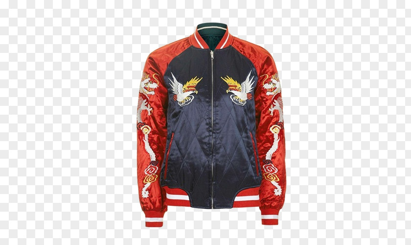 TOPSHOP Japanese And Korean Style Embroidered Satin Bomber Jacket Flight Clothing Topshop Sleeve PNG
