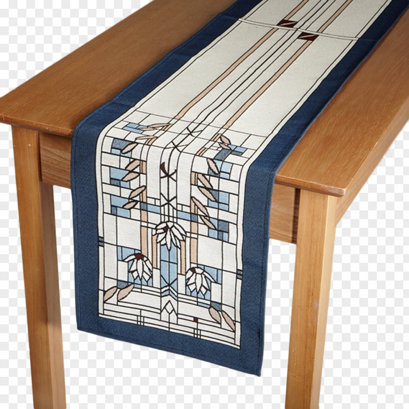 Table Runner Rennie Rose Frank Lloyd Wright Waterlilies Tapestry Product Design Angle PNG