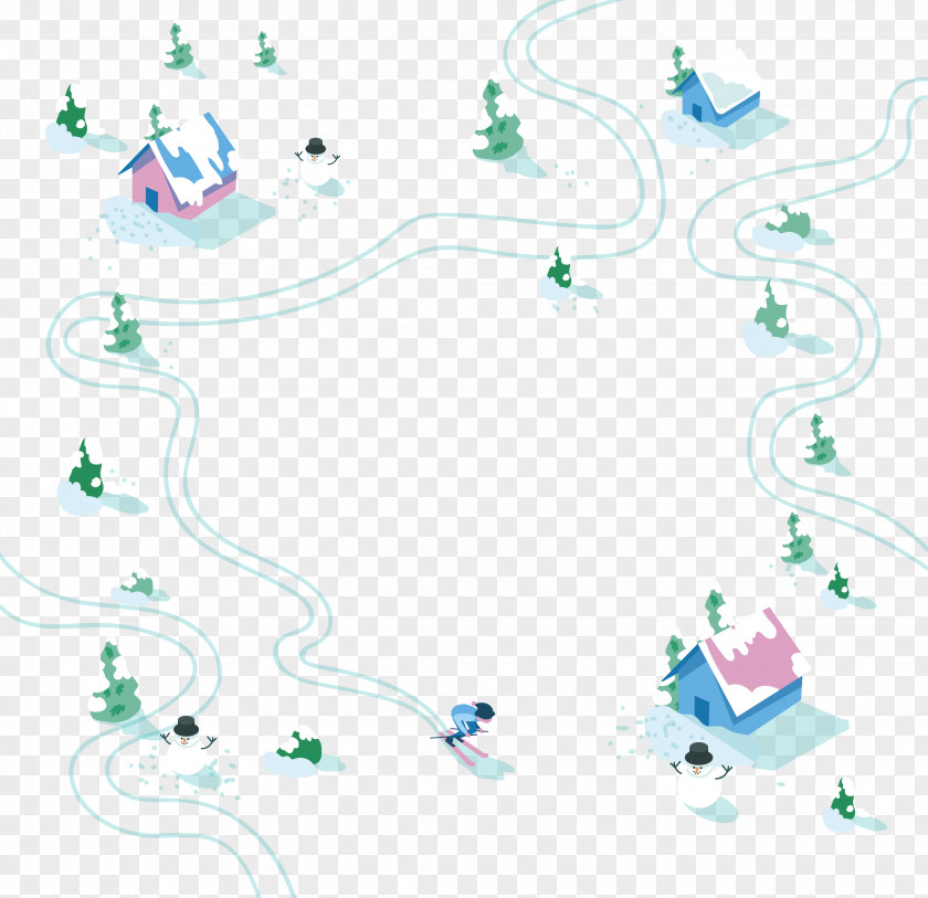Winter Town Drawings Christmas Euclidean Vector Illustration PNG