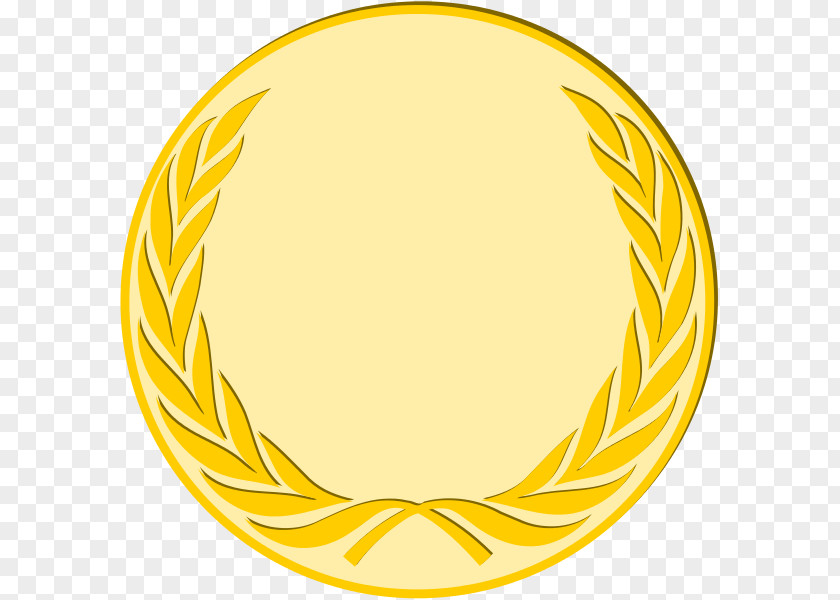 Medal Gold Laurel Wreath Clip Art PNG