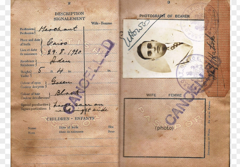 Passport Aden Protectorate Qu'aiti Document British Empire PNG