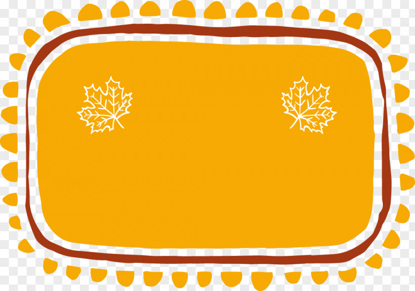 Yellow Maple Leaf Border Vector Clip Art PNG