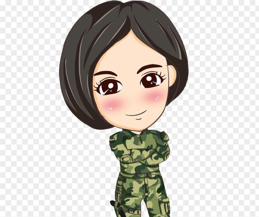 Commando Female Short Hair Clips PNG