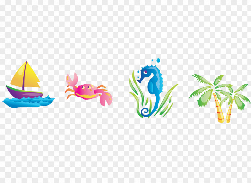 Different Species In The Sea Cartoon Beach Clip Art PNG