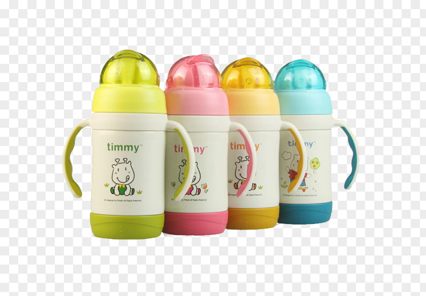 Four Color Hands And Put The Kettle Baby Bottle Cup Plastic PNG